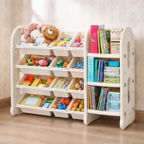 Vtopmart Durable HDPE Plastic Rectangular Child-Safe Toy Storage Organizer with 12 Bins for Playroom, Kids Room - TikTokShopFallDealsForYou