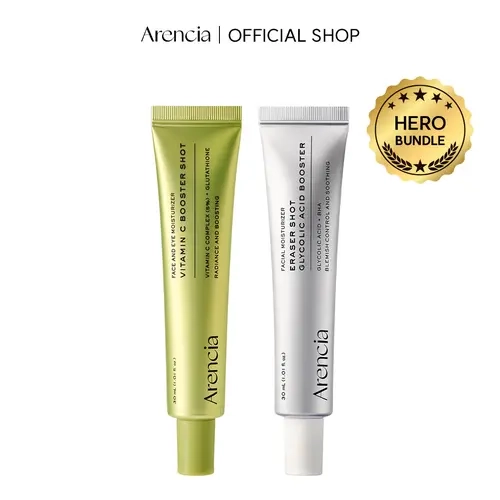 [Booster Shot Hero Bundle] Eraser Shot + Vitamin C Booster Shot for Smoother, Radiant-Looking Skin | Targeting Bumpy Skin, Dullness & Uneven-Looking Tone | Korean Skincare, K-Beauty
