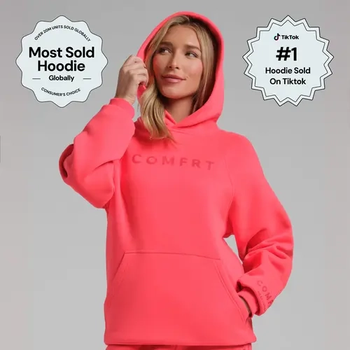 Comfrt | Neon Tranquil Hoodie | Midweight Fleece Hoodie With Oversized Hood & Kangaroo Pocket