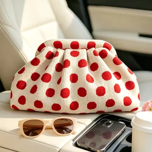 Foldable Cloud Pattern Handbag, Large Capacity Makeup Bag, Lightweight & Portable, Cosmetic Bags, Ideal for Work, Parties, Travel, Gift for Friends