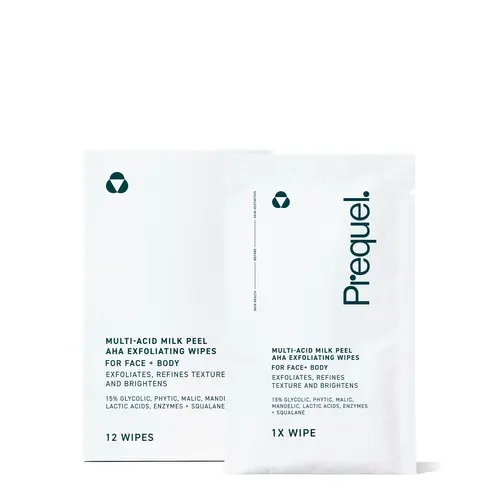 Derm-Approved AHA Exfoliating Wipes - Multi-Acid Milk Peel Wipes - For Smoother, Brighter Skin - 12 count