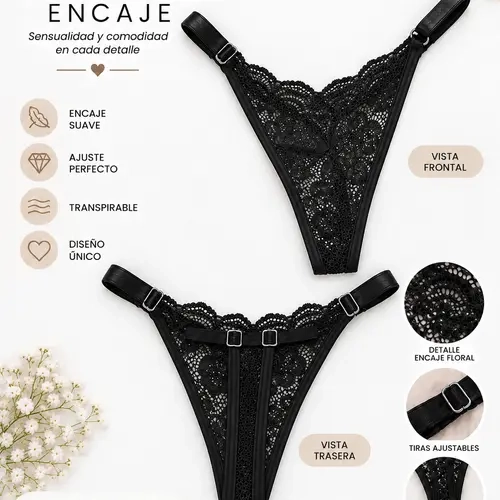 Panty de Encaje con Tiras Ajustables
