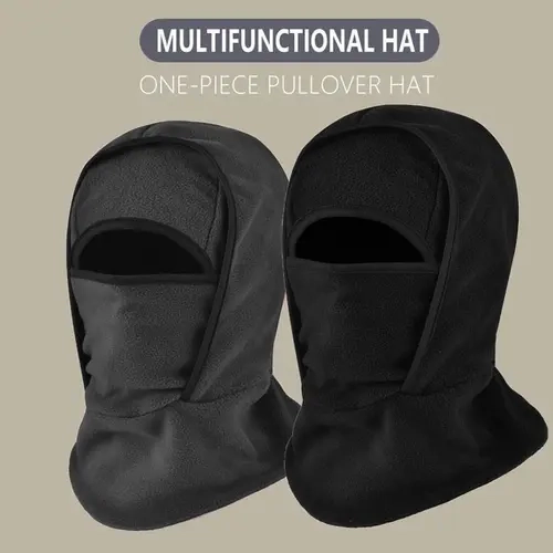 Outdoor Winter Warm Hat Neckband Integrated Cycling Mask Sports Ski Head Cover Neck Windproof Cold One-Piece Pullover Hat