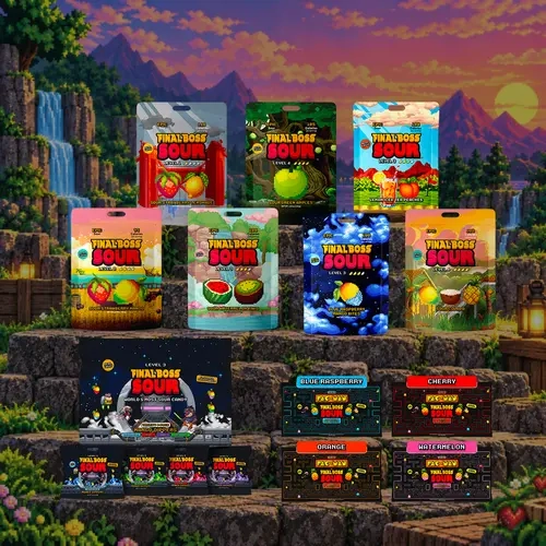 Final Boss Sour Top-Hit Combo – 15 Pack Best Sellers Sour Candy Bundle, Real Dried Fruit Sour Snacks Level 1-4: Iced Tea Peaches, Watermelon Kiwis, Green Apple, Strawberry Lemonade, Strawberry Mango, Mango Bites, Sour Colada, Mango & Pineapple Dippers