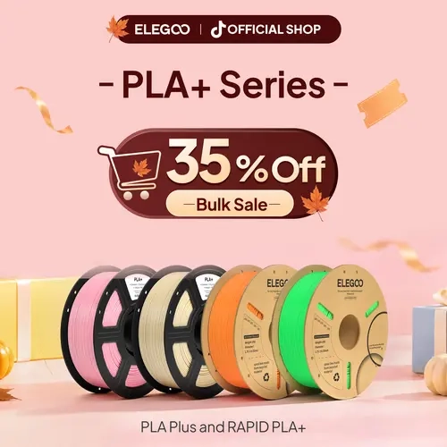 ELEGOO PLA+ 3D Printer Filament, 1.75mm Diameter, 1KG (2.2lbs) Spool, +/-0.02mm Dimensional Accuracy, Tough PLA Plus Filament for Most FDM 3D Printers