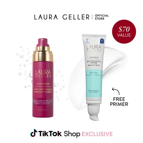 Laura Geller Prep & Set Spackle Primer + Flashproof Anti-Hot Flash Setting Spray Duo (2PC)