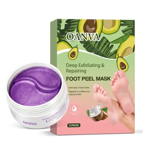 Eye Mask and Foot Mask Bundle.Anti-Aging Under Eye Mask & Exfoliating Foot Mask Set, Collagen Eye Patches and Foot Peel for Callus Removal