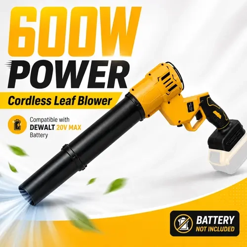 Cordless Leaf Blower Vacuum, 2-in-1 Powerful Blower & Vacuum Compatible with DEWALT 20V MAX Batteries, Electric Air Blower for Leaves, Car, Garage, Workshop & Yard Cleaning, Battery Not Included