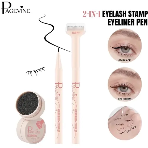 Lower Lash Stamp Eyeliner Pen Set, Multi Function Eye Makeup Tool with Left and Right Under Lash Stamp, Quick Dry Smudge Resistant Formula, Easy Natural Bottom Lash Effect for Daily Makeup and Travel Use.