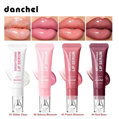 Women's  Cosmetic Hydrating Lip Gloss Set - Brightening Serum with Metal Applicator, Plumping Moisturizer, Radiant Color Tint, Non-Sticky High Shine for Dry Lips