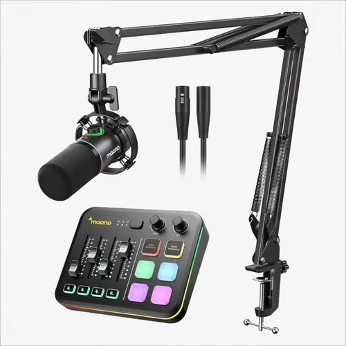 MAONO G3 & PD200XS Compact Wired XLR Gaming Audio Mixer with USB, Audio Source Mapping, 12-Months Support for PC Streaming, Gaming