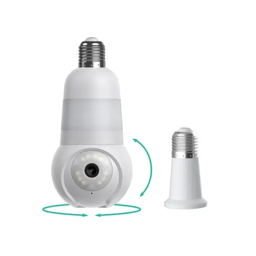 Luna Light Cam (2-Pack) — 2K Light Bulb Security Camera - Socket-Mounted PTZ Indoor Camera, Next-Gen Descriptive AI Alerts, 360° Pan-Tilt, Color Night Vision, Built-In LED & Spotlight, Local Recording, 2.4GHz WiFi