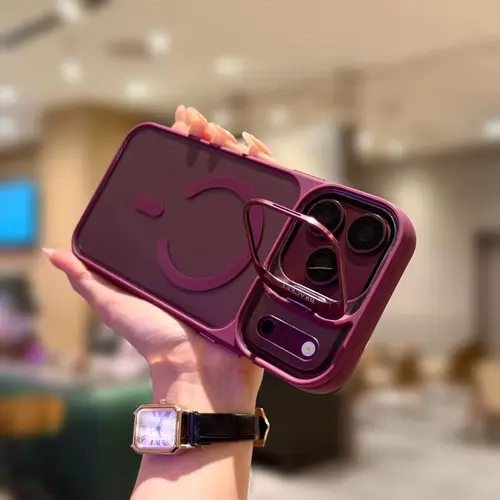 For iPhone 18 Pro Max / 18 Pro, MagSafe Magnetic Phone Case, Military Grade Shockproof Cover, Built-in Lens Kickstand, Dopamine Color, Unisex Design