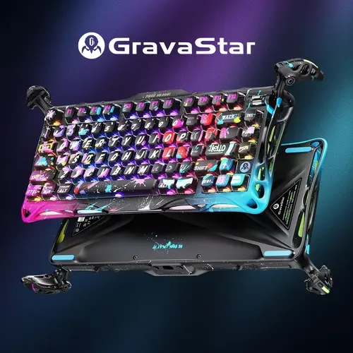 【GravaStar】 Mercury V75 Pro 75% Hall Effect Magnetic Switch Gaming Keyboard, Only Wired, Hot‑Swappable, 8000 Hz Polling, Dual‑Zone RGB, Semi‑Aluminum Frame,back to school,back to school haul