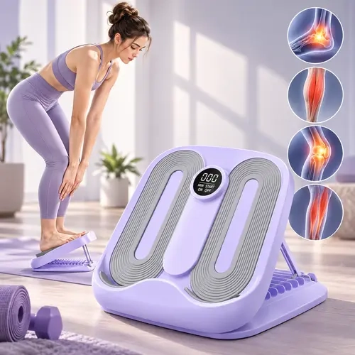 GEECO Adjustable Slant Board for Calf Stretching, 10-Level 450 lb Calf Stretcher with Digital Counter for Ankle Mobility and Home Gym