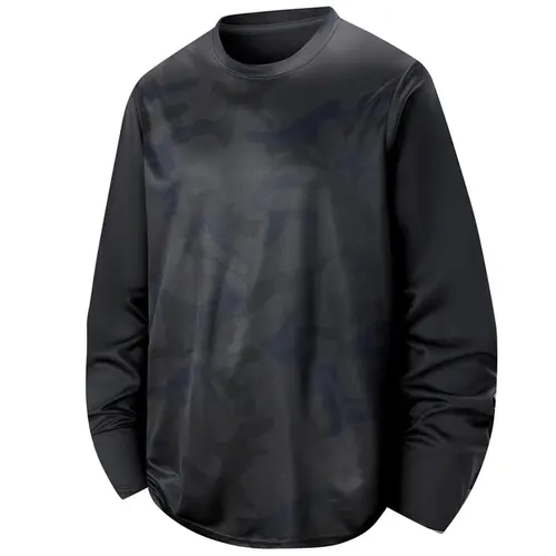 Men’s 3-Pack Camo Print Long Sleeve Crewneck T-Shirt - Polyester Sportswear, Lightweight Quick-Dry Transpirable Outdoor Top