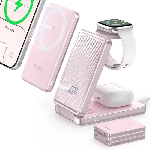 RORRY Auradock 3-in-1 Charging Station for iPhone, Apple Watch & AirPods,5000mAh/ 10000mAh Power Bank techvibes