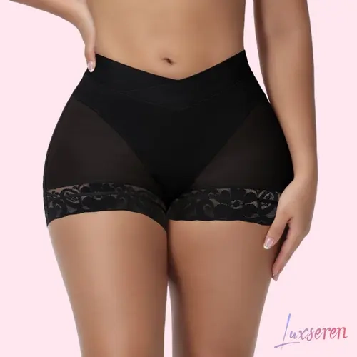 LUXSEREN Women's Lady Sexy Polyester Compression Shapewear Shorts - V-Crossover Waist, Butt Lifting, Colombian Fajas Moldeadoras Butt Enhancer Underwear Panty