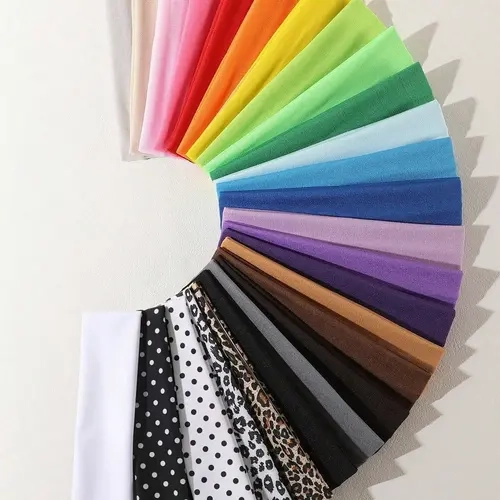 26pcs Women's Polka Dot Elegant Sports Hair Bands, Workout Headbands, Sweat-Wicking Elastic Durable, Suitable for Yoga Running Spa Skincare Face Washing, Unisex Fashion Accessories