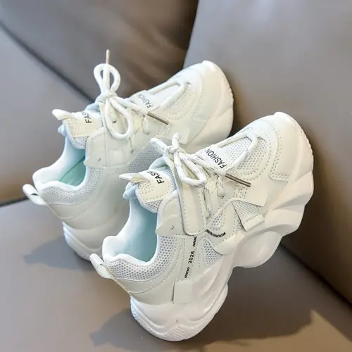 Unisex Kids Casual Sports Shoes, Breathable Mesh Material, Soft Sole Low Top, Suitable for Boys and Girls, All-Season Wear