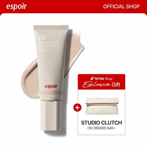 [Espoir Official] Derma Cover BB Cream- Skin Barrier Care, 5% Panthenol, Redness Coverage, Sensitive & Acne-Prone Skin, Lightweight Skin-Like Finish, Non-Comedogenic K-Beauty (6 Shades) Maquillaje Base de Maquillaje Crema BB