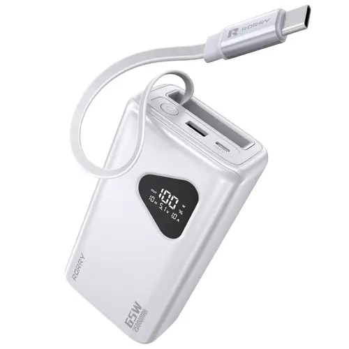 RORRY 25000mAh 65W Laptop Power Bank with Built-in Retractable Cables, Portable Charger Phone techvibes
