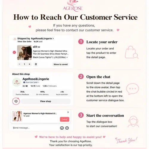 AgeRose women's clothing and accessories advice, please contact customer service