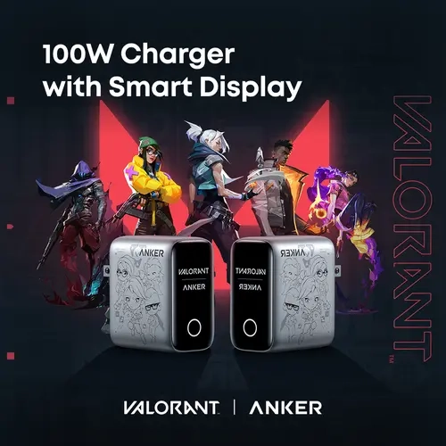 [VALORANT X ANKER] Anker 100W Charger with Smart Display Valorant Edition Fast Charging Charger for Gaming Lovers