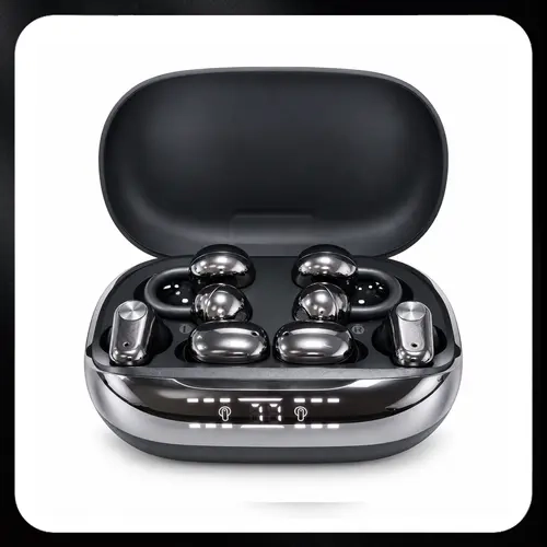 GT630X 3-in-1 Bluetooth 6.1 Wireless Digital Earbuds-Headphones with Smart LCD Charging Case, Open-Ear Clip-On, In-Ear & Sleep Styles, ENC Calls, HiFi Audio, Low Latency, Lightweight Fit, Android Compatibility, Stable Connection for Workout, Gaming