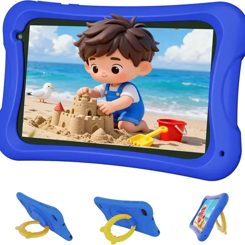 DigiLand 7 In Android 13 Go Kids Tablet with Shockproof Case, 4GB+32GB, Parental Control, 3000mAh Battery, Dual Front/Rear Cameras, Bluetooth 5.0, WiFi, Charging Capable, Touch Screen Tablet for Xmas Gift