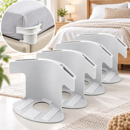 GEECO 4-Pack Bed Sheet Clips, Locking Fitted Sheet Holders for Mattress Corners, Anti-Slip Sheet Grippers, Invisible Easy-Install Bedding Fasteners