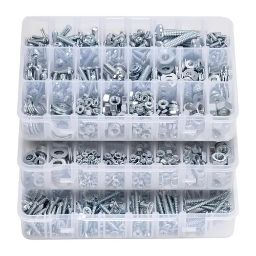 【Auction】VEVOR 2250-Piece Heavy Duty Screw-In Nut & Bolt Set, Galvanized Alloy Steel Hex Nuts, Hex Cap Screws & Flat Washers, Metric M3-M8 & Imperial Sizes, for Equipment Assembly, DIY Projects (Salt Spray Test Passed), Screw-In Nut & Bolt Sets