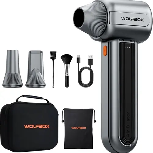 WOLFBOX MF400 Electric Air Duster, Handheld Turbo Jet Blower Dust Remover Blowers for PC, Car