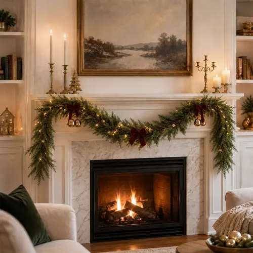 6/9/12FT Artificial Christmas Garland with Faux Twigs Soft, Bendable Material Symmetrical Decor for Fireplaces, Porches, Dining Tables, and Staircases