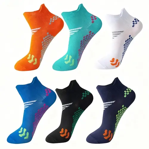 Unisex Stripes Low Cut Compression Training Sports Socks (3 or 6 Pairs) - Machine Wash, Compression Socks Women, Ankle Support, Seamless Toe, Durable Cushioning, Cool Airflow Mesh, Abrasion Resistant