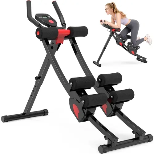 【Exclusive】Bearbro Adjustable Ab Trainer with LCD Monitor, 4 Resistance Levels, Foldable Core Workout Machine for Home Gym，BlackFriday