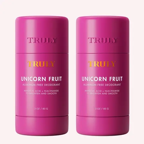 2-Pack Unicorn Fruit Brightening and Smoothing Deodorant – Aluminum-Free, Fights Odor-Causing Bacteria with Papaya Enzymes & Mango Butter – Helps Fade Dark Underarm Discoloration – Removes Impurities & Dead Skin – Sweet Cotton Candy Scent