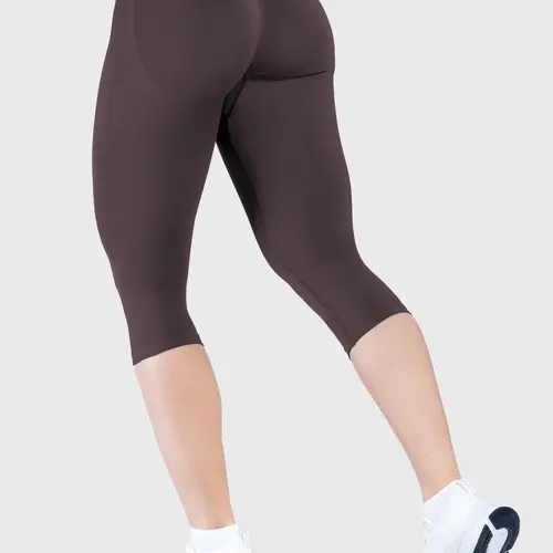 DEEFY Vision Capri Leggings High-Waisted Straight Waistband Butt-Lifting High-Stretch Seamless Slim Fit Breathable Quick-Dry Activewear for Running Cycling Gym Workouts