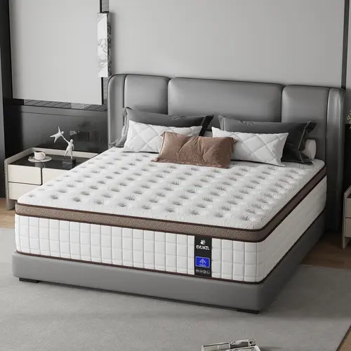 8In/10In/12In/14In Twin/Full/Queen/King Mattress | Memory Foam And Spring Hybrid, Medium Firm, Fiberglass-Free And Odorless, Breathable with Lumbar Support, Box-Packed for Bedrooms, Guest Rooms And Hotels