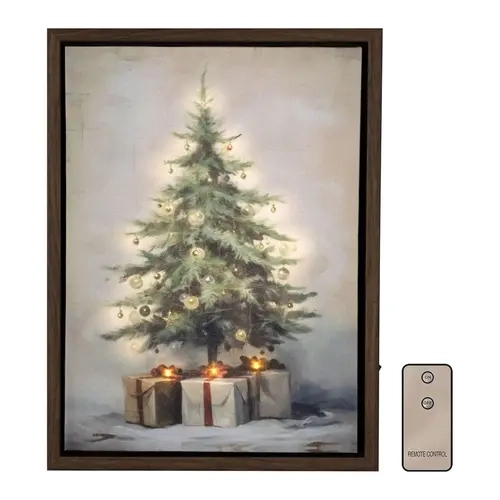 LumaBase Battery-Operated Lighted Wall Art OldTime Christmas
