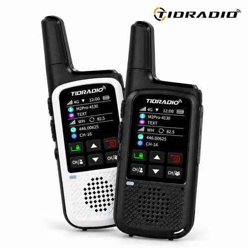 Lifetime Free TIDRADIO M2Pro 4G PoC & FRS Two Way Radio, Dual PTT Dual Mode Dual Standby, Nationwide Long Range Walkie Talkies, NOAA Weather Alerts, Black & White