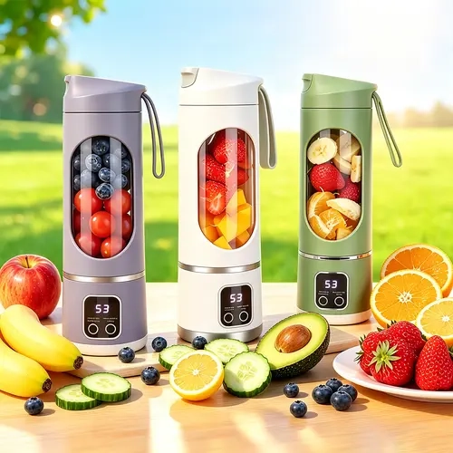 Portable Mini Juicer Blender - 2-in-1 Ice Crusher & Smoothie Maker, USB Rechargeable, Easy to Clean, Ideal for Liquid Diets, Baby Food, Home & Office Use, Back-to-School Gift