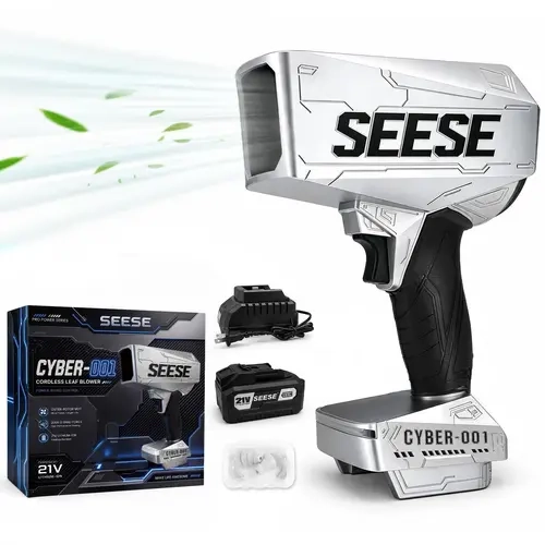【SEESE OFFICIAL】SEESE Cyber Cordless Leaf Blower, 21V Brushless Handheld Blower, 2000G Powerful Air Force for Lawn Care, Leaves, Dust, Debris, Car Drying & Snow Removal toolupgrade