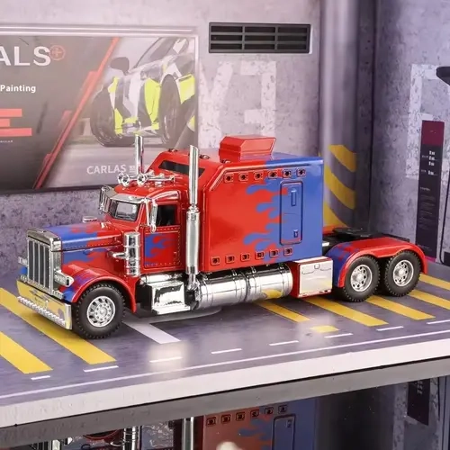 Tibibee 1:24 Scale Diecast Alloy Semi Heavy Tow Truck Hobby Toy - Pullback Design, Realistic Shape, Exquisite Metal Craft - Cool Gifts for Kids Over 6 Years, Halloween Pick, Collection Ornament, Birthday Gift， boy 4-7 8-12