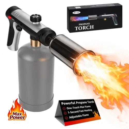 RIFPOD Powerful Propane Torch(Propane Tank Not Included),Outdoor Cooking Spray  Adjustable Flame, One-button Start Maximum Heat,Suitable Outdoor Weeding,BBQ, Campfires ,  Excellent Gift Christmas and New Year with Mens