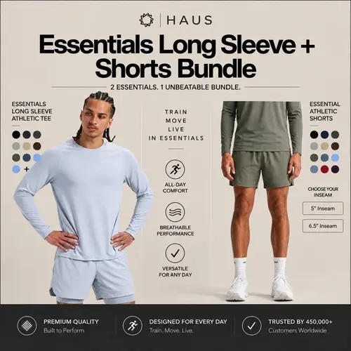 Essentials Long Sleeve + 5" Shorts Bundle