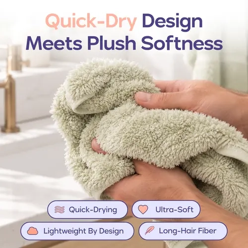 Mellow Sleep | Cloud Plush Hand Towels (4-Pack) - Soft, Lightweight Microfiber with Quick-Drying Absorbency