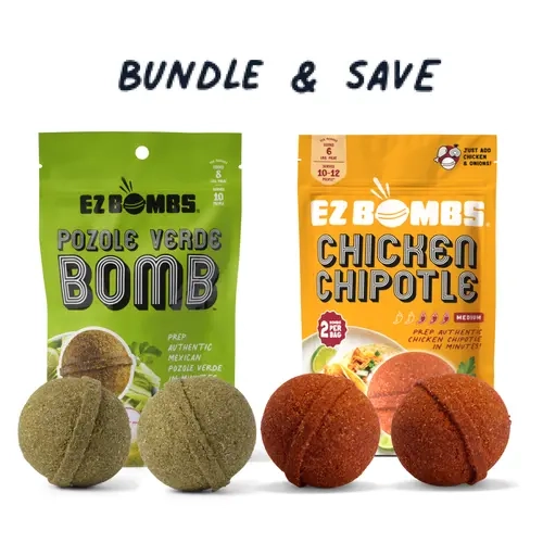Pozole Verde and Chicken Chipotle Bombs bundle by EZ Bombs - Seasoning Spice Bomb Flavor for Authentic Mexican Dishes - Traditional