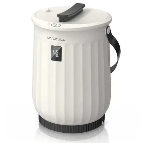 LiveFull 20L Towel Warmer Bucket, Large Capacity Multi-Use Timed Warmer with LED Display for Towels, Robes & Blankets