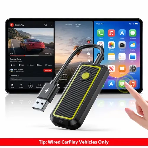LAMTTO RC33 DisplayPort Alt Mode CarPlay Adapter, Wired Phone Mirroring, for Factory Wired CarPlay Touchscreens + DP Alt Mode Phones